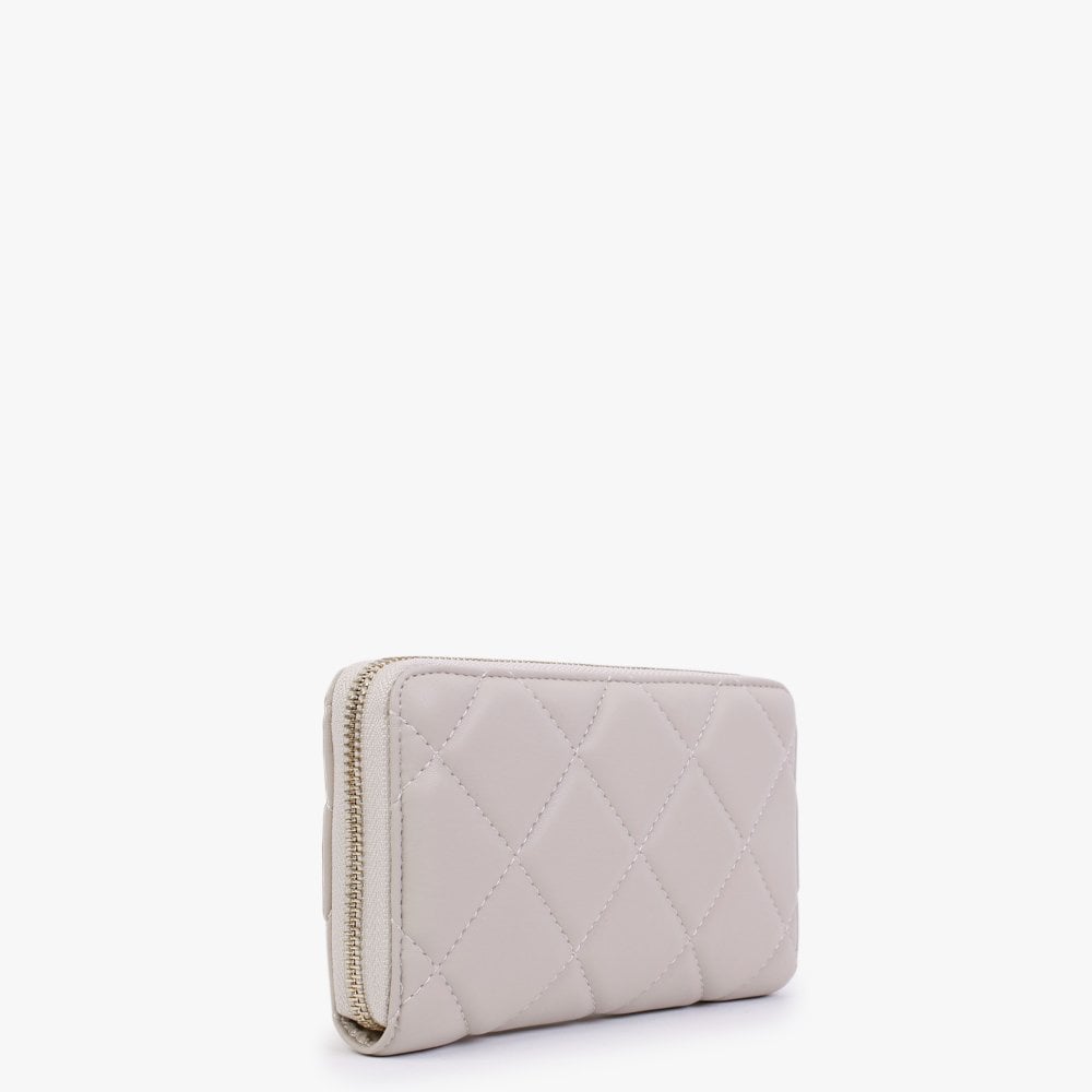 Ocarina Ecru Quilted Zip Around Wallet