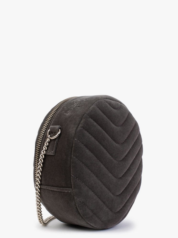 Carillon Grigio Velvet Quilted Shoulder Bag