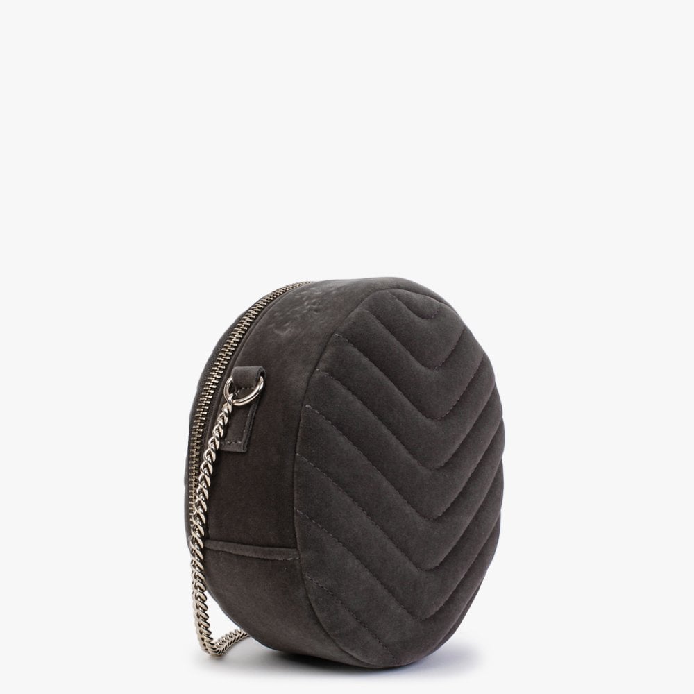 Carillon Grigio Velvet Quilted Shoulder Bag