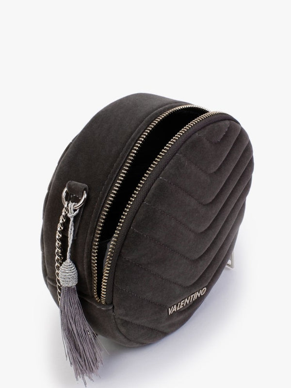 Carillon Grigio Velvet Quilted Shoulder Bag