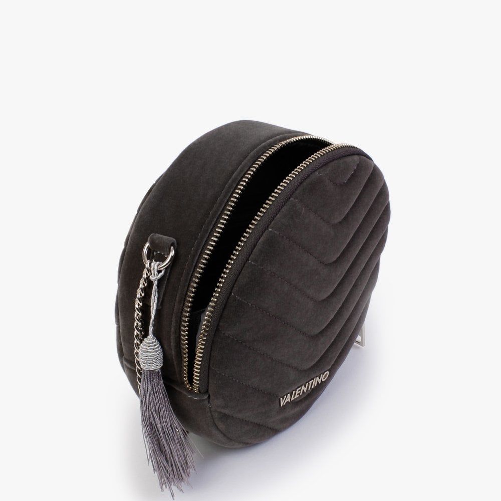 Carillon Grigio Velvet Quilted Shoulder Bag