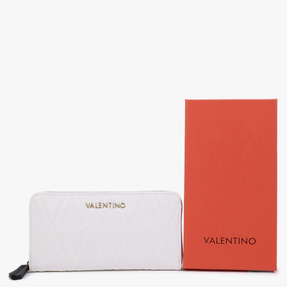 Pepa White Zip Around Quilted Wallet