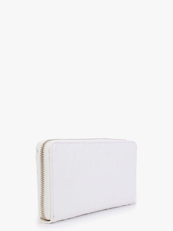 Pepa White Zip Around Quilted Wallet