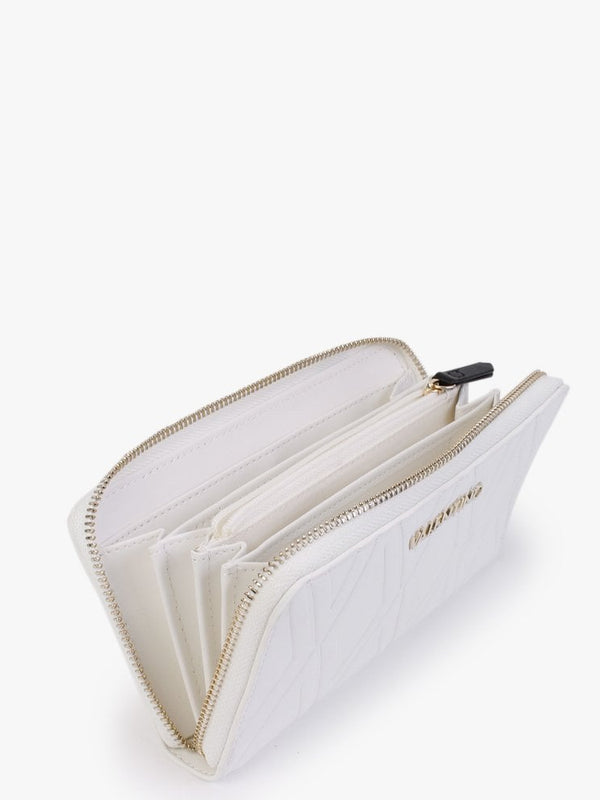 Pepa White Zip Around Quilted Wallet