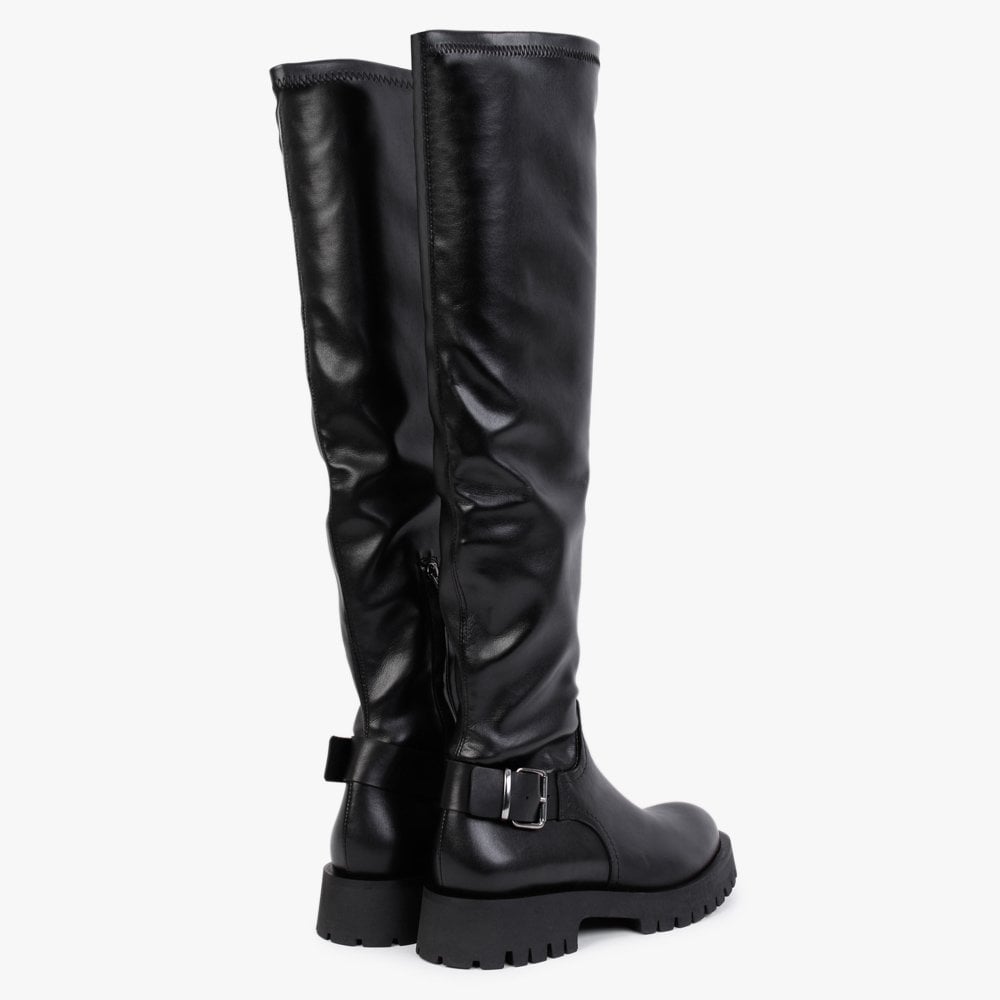 Lupper Black Leather Over The Knee Boots