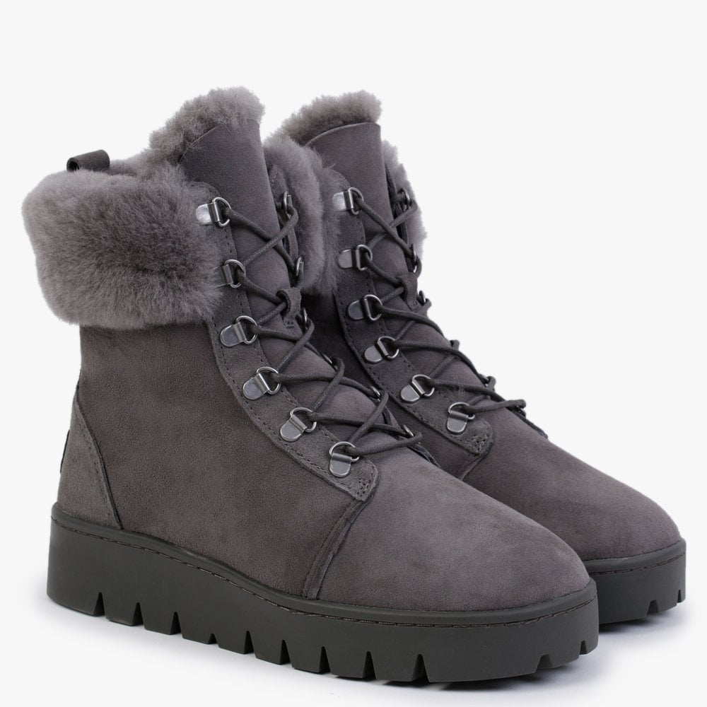 Cairns Gray Twinface Sheepskin Boots