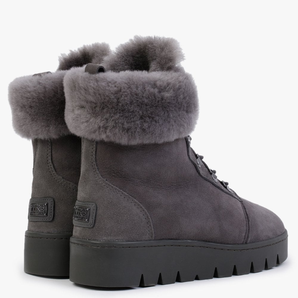 Cairns Gray Twinface Sheepskin Boots