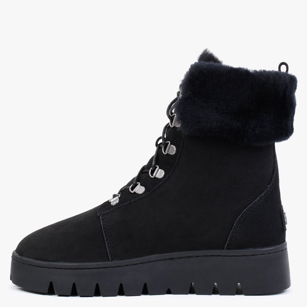Cairns Black Twinface Sheepskin Boots