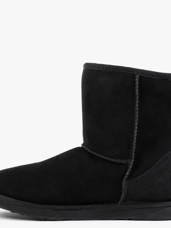 Heritage Short Black Twinface Sheepskin Boots