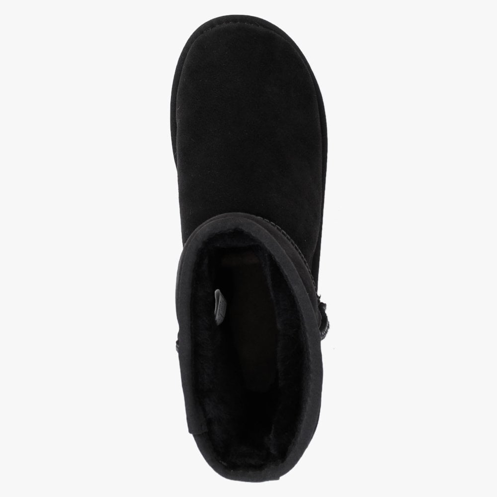 Heritage Short Black Twinface Sheepskin Boots