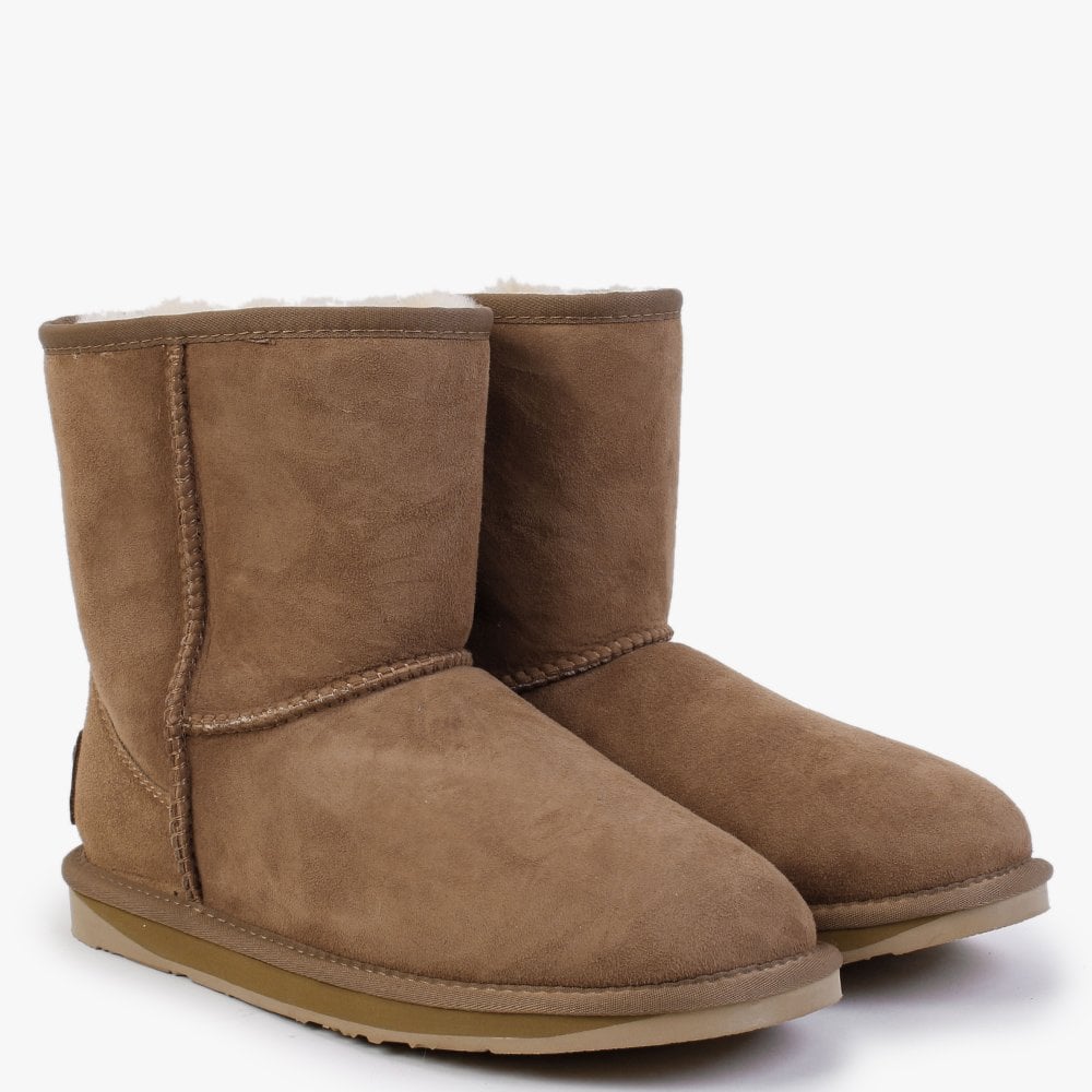 Heritage Short Chestnut Twinface Sheepskin Boots