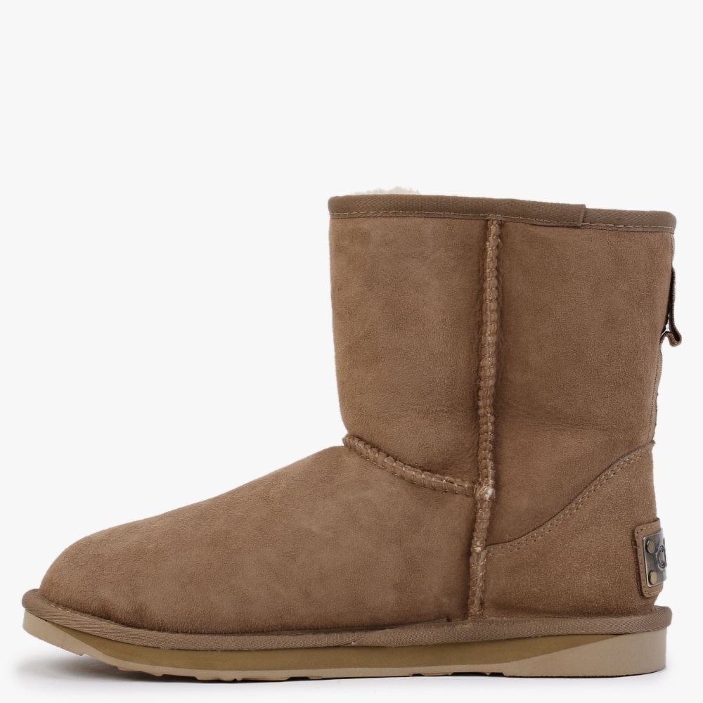 Heritage Short Chestnut Twinface Sheepskin Boots