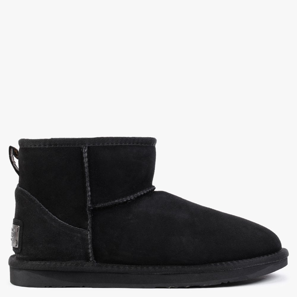 Heritage Xtra Short Black Twinface Sheepskin Boots