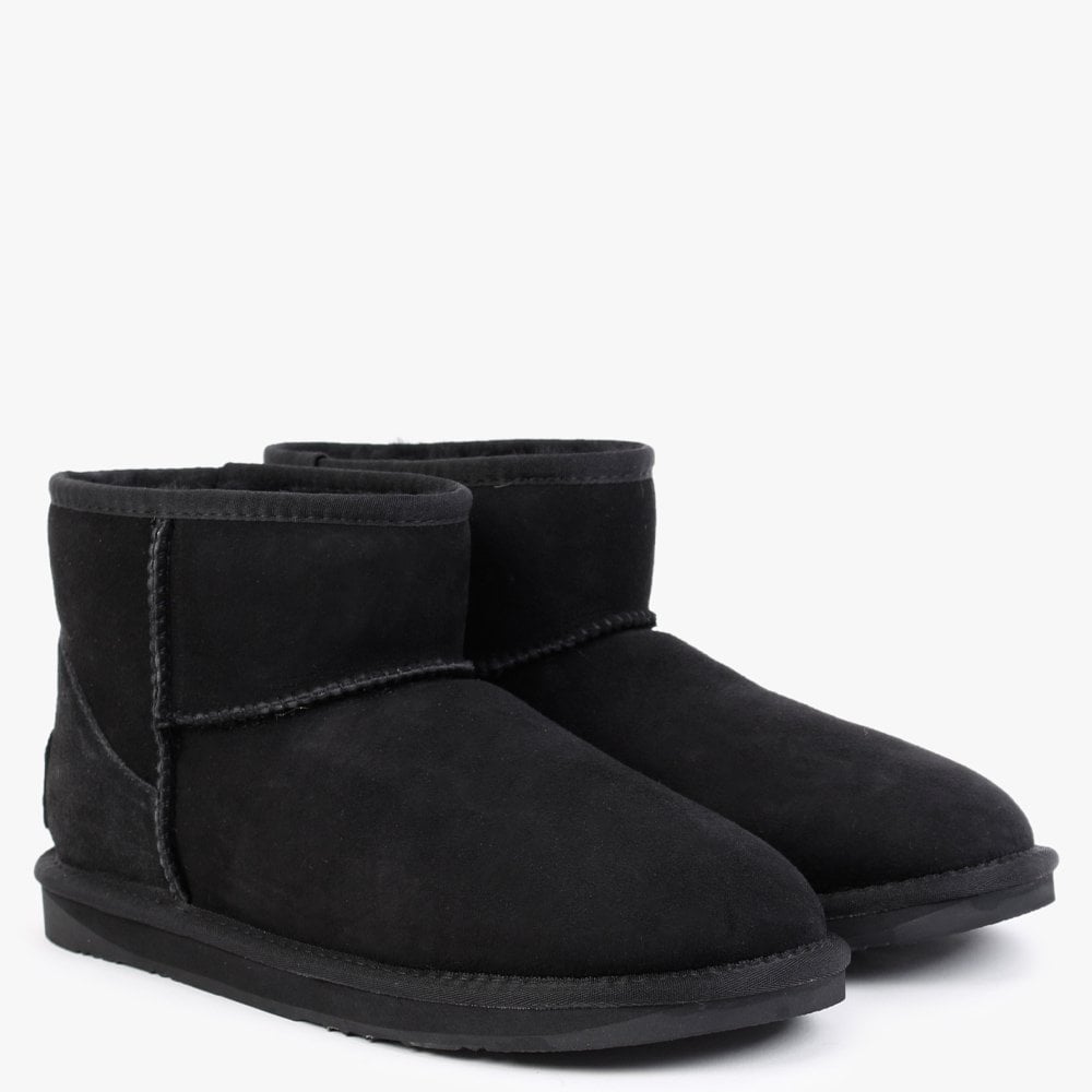 Heritage Xtra Short Black Twinface Sheepskin Boots