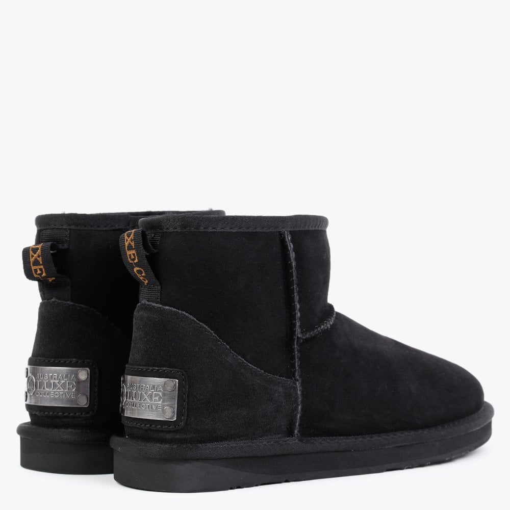 Heritage Xtra Short Black Twinface Sheepskin Boots