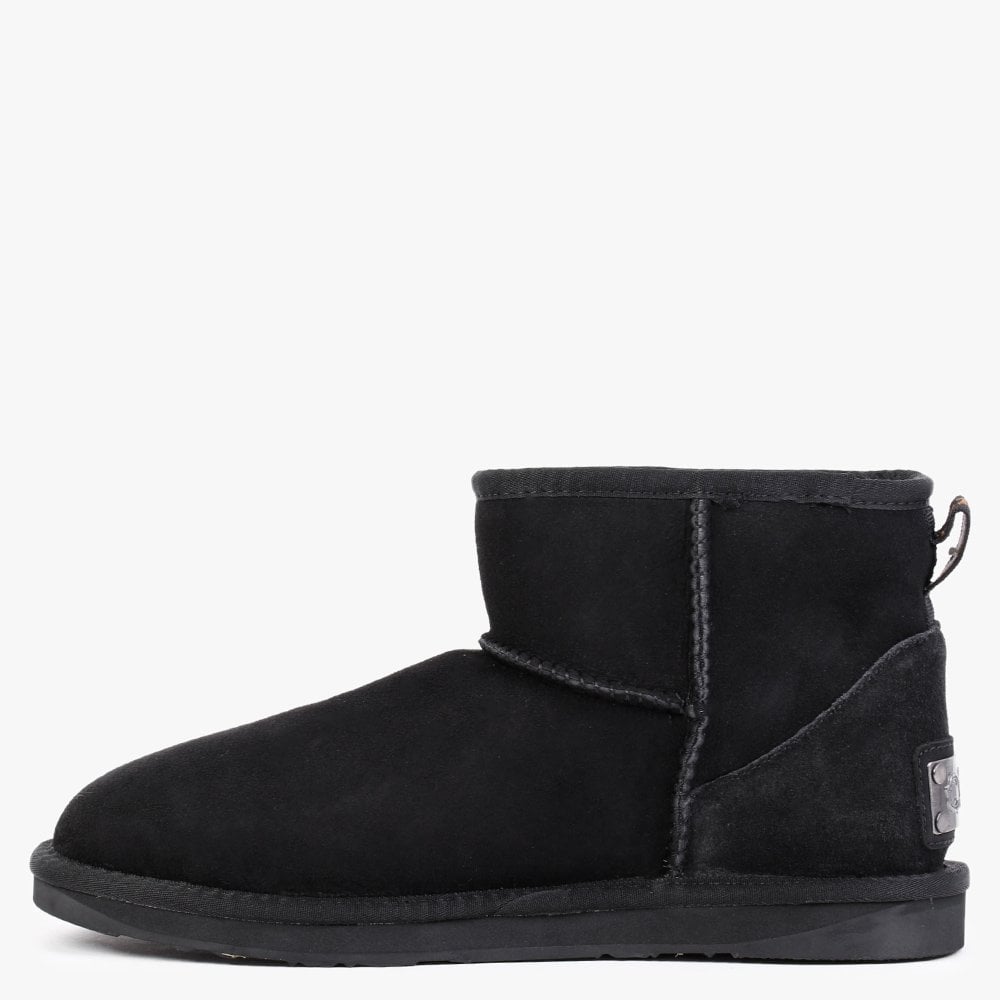 Heritage Xtra Short Black Twinface Sheepskin Boots