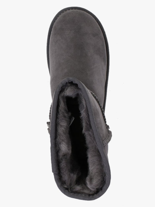 Heritage Short Gray Twinface Sheepskin Boots