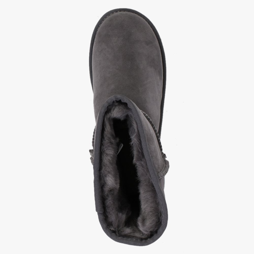 Heritage Short Gray Twinface Sheepskin Boots
