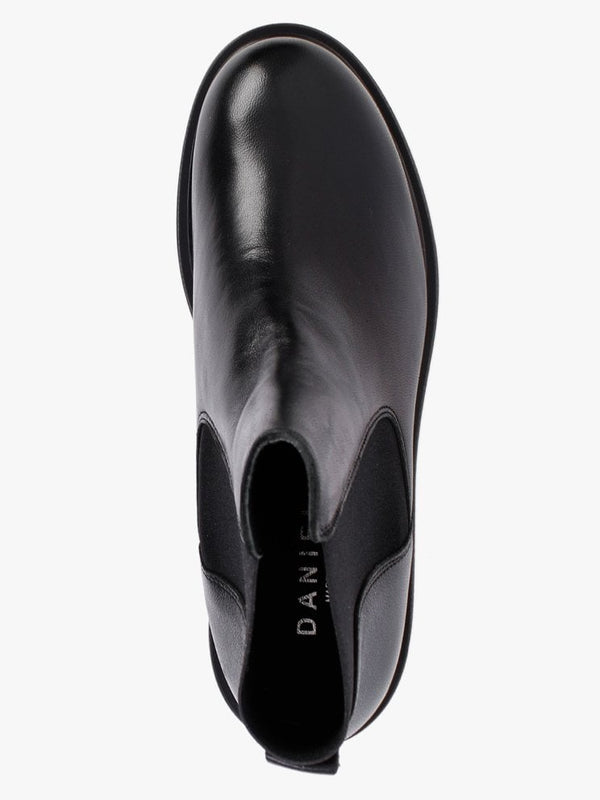 Sansole Black Leather Chelsea Boots