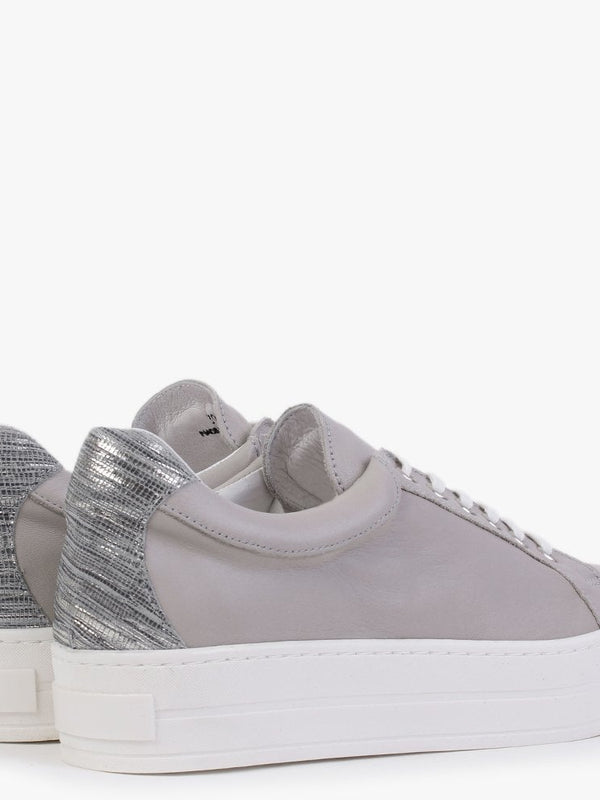 Suri Dark Grey Leather Flatform Trainers
