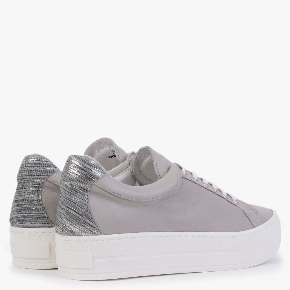 Suri Dark Grey Leather Flatform Trainers
