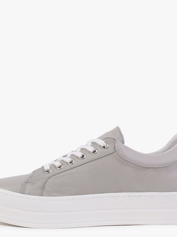 Suri Dark Grey Leather Flatform Trainers