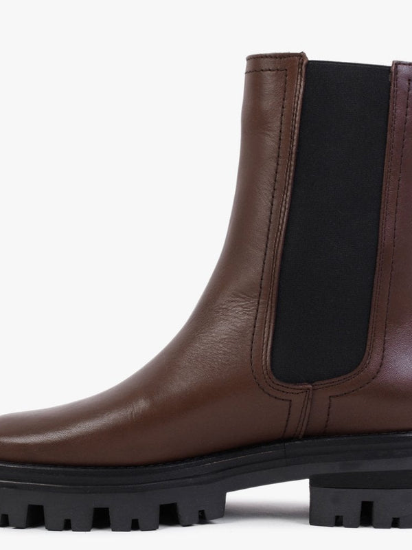 Chervil Brown Leather Elongated Chelsea Boots