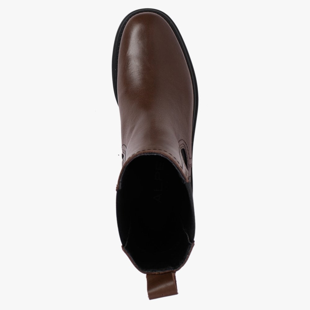 Chervil Brown Leather Elongated Chelsea Boots