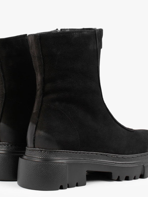 Myzip Black Suede Ankle Boots