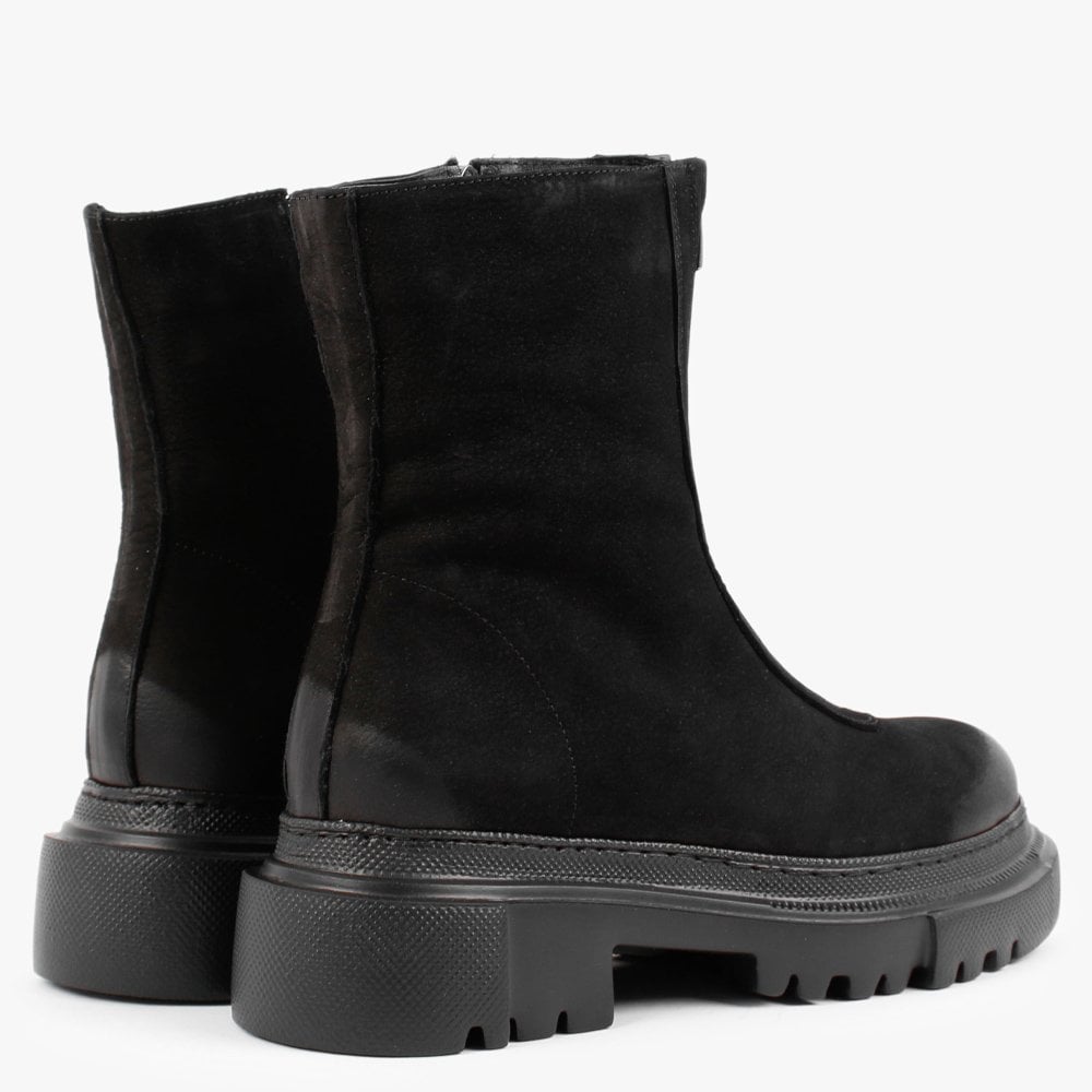 Myzip Black Suede Ankle Boots