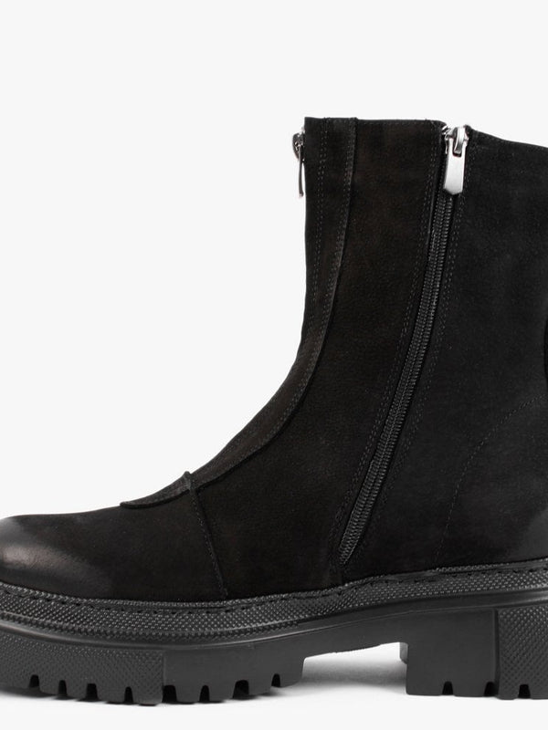 Myzip Black Suede Ankle Boots