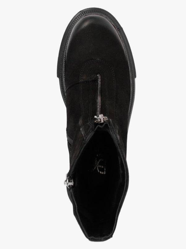 Myzip Black Suede Ankle Boots