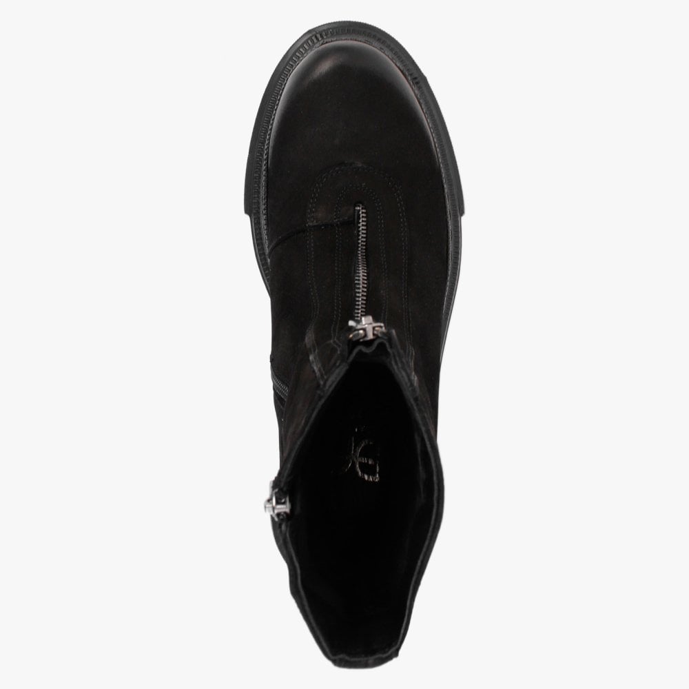 Myzip Black Suede Ankle Boots