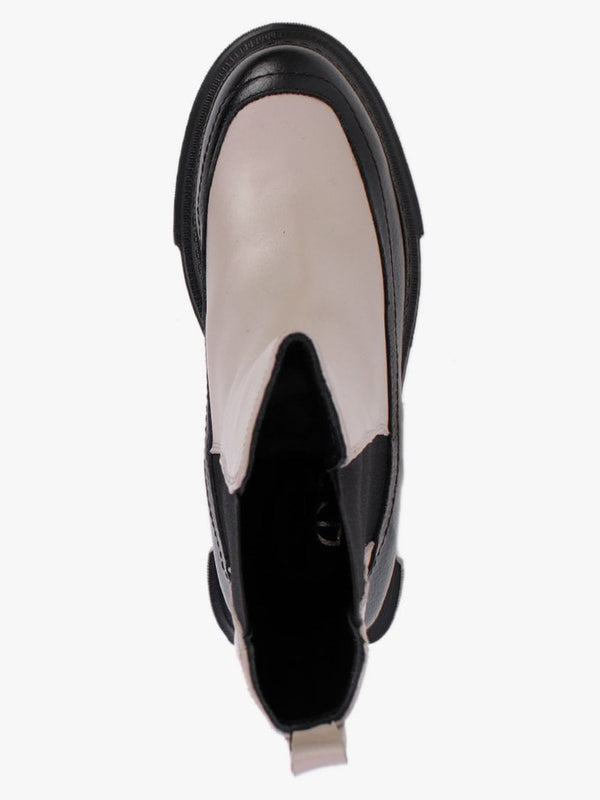 Mylas Taupe Leather Lug Sole Chelsea Boots