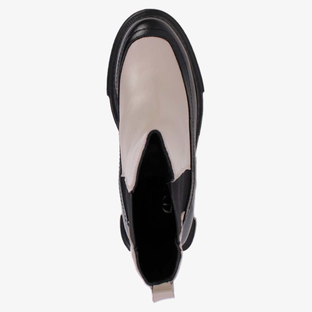 Mylas Taupe Leather Lug Sole Chelsea Boots