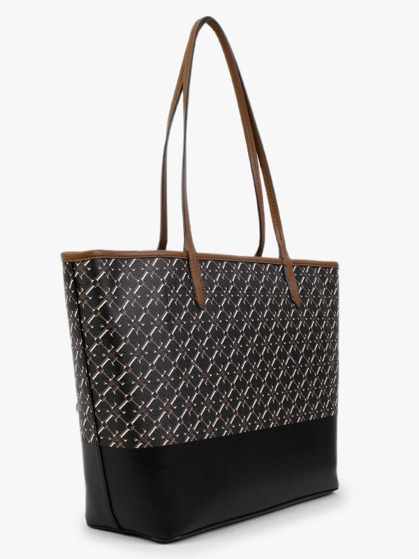 Collins 32 Lauren Tan Black Logo Tote Bag