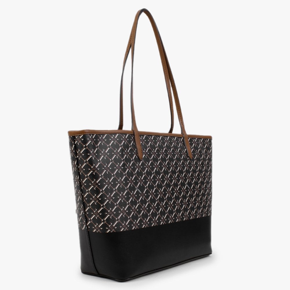 Collins 32 Lauren Tan Black Logo Tote Bag