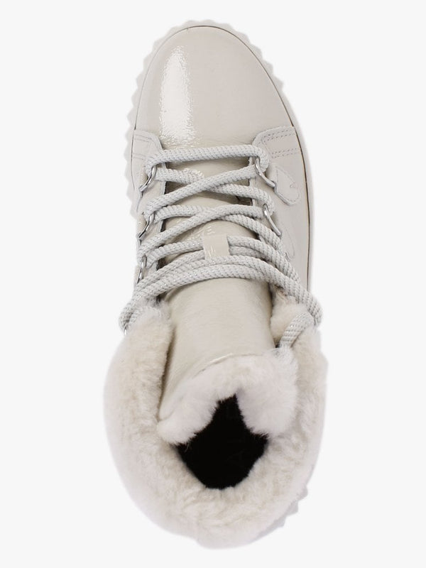 Mace Beige Patent Leather Snow Boots