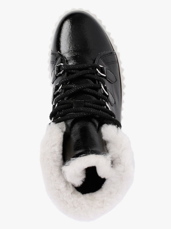 Mace Black Patent Leather Snow Boots