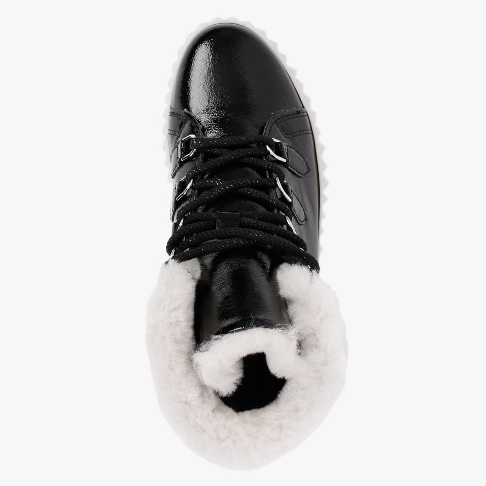 Mace Black Patent Leather Snow Boots