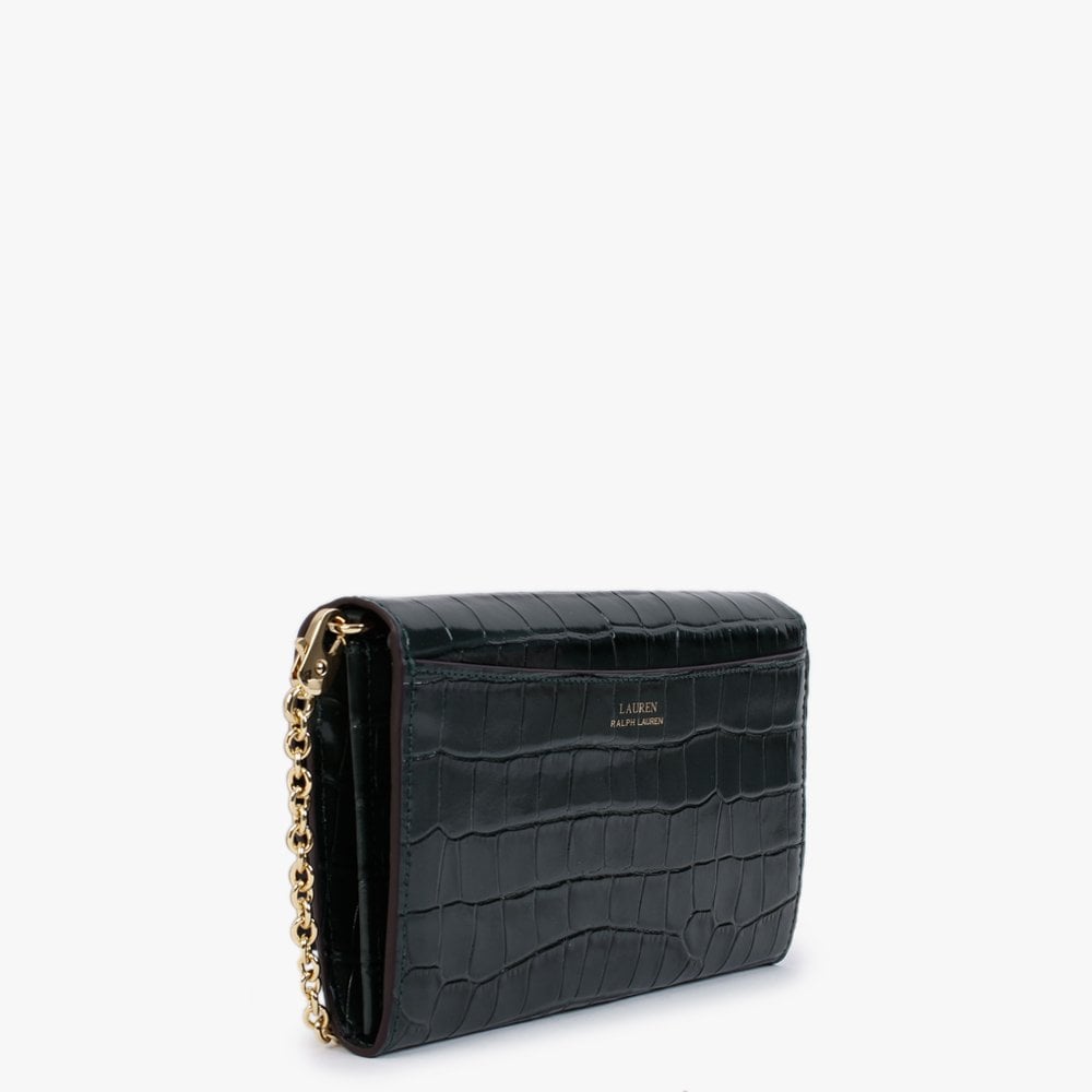 Adair 20 Racing Green Leather Moc Croc Cross-Body
