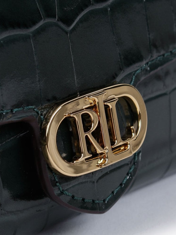 Adair 20 Racing Green Leather Moc Croc Cross-Body