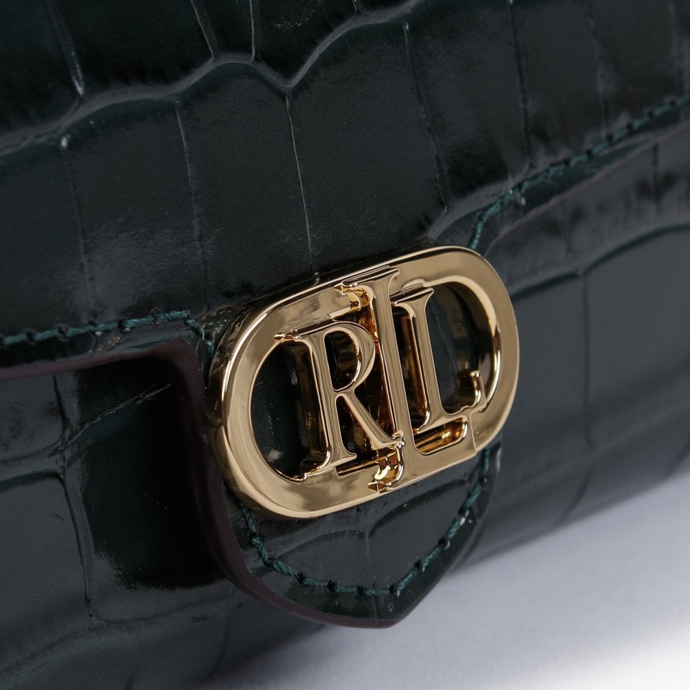 Adair 20 Racing Green Leather Moc Croc Cross-Body