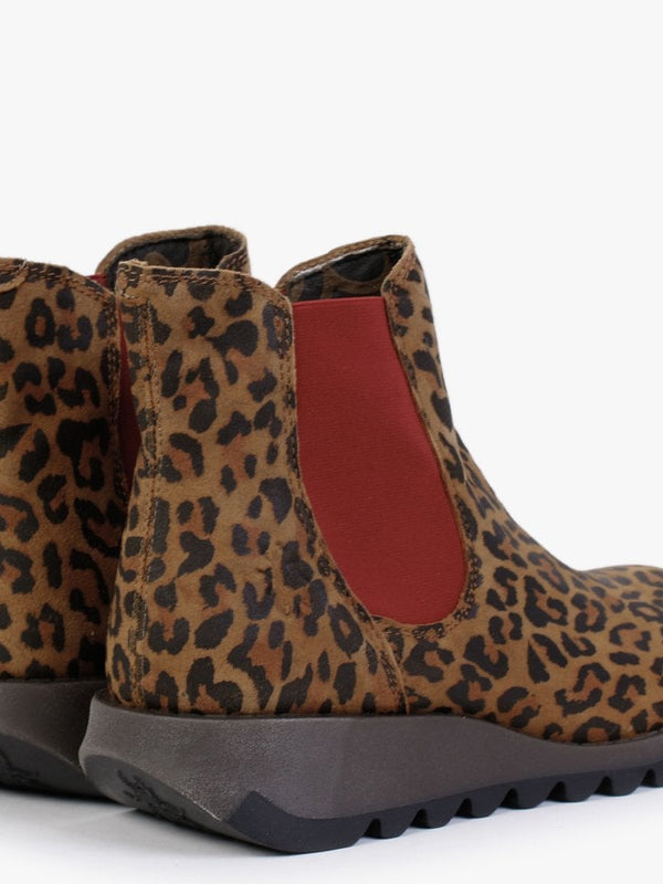 Salv Cheetah Leather Wedge Chelsea Boots