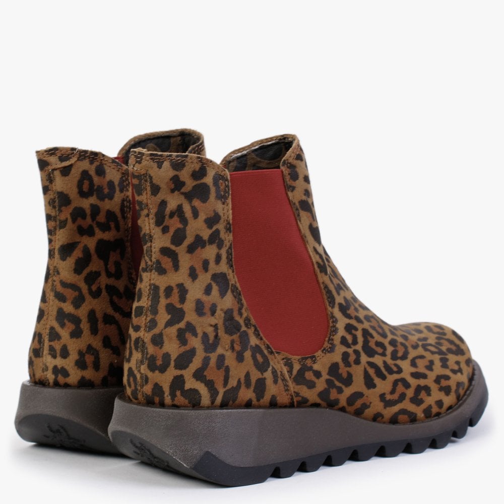 Salv Cheetah Leather Wedge Chelsea Boots