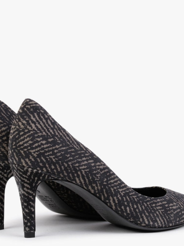 Liz Taupe Patterned Suede Mid Heel Court Shoes