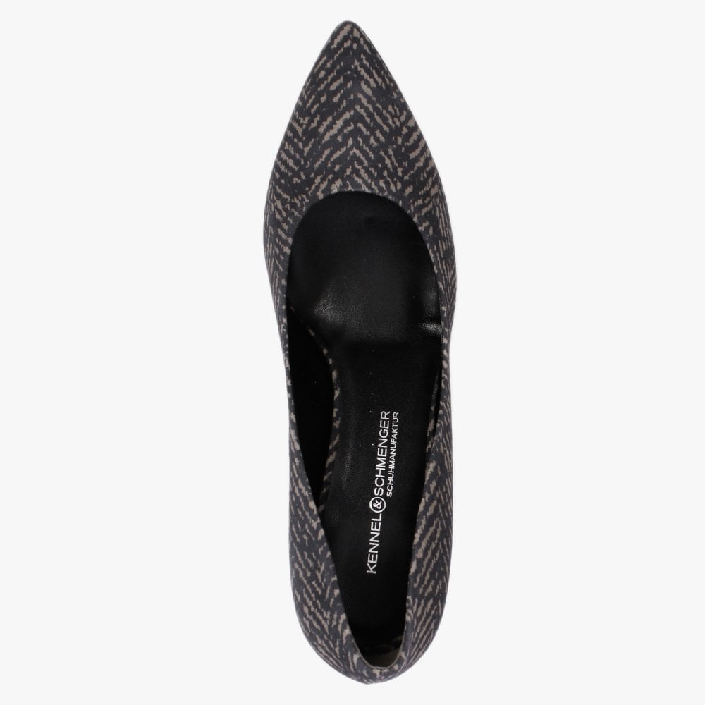 Liz Taupe Patterned Suede Mid Heel Court Shoes
