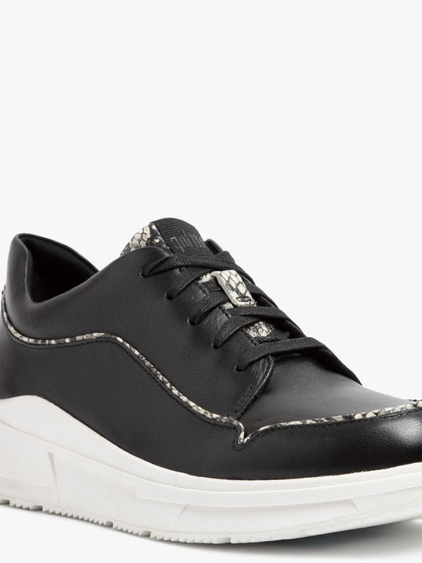 Freya Exotic Piping Black Mix Leather Trainers