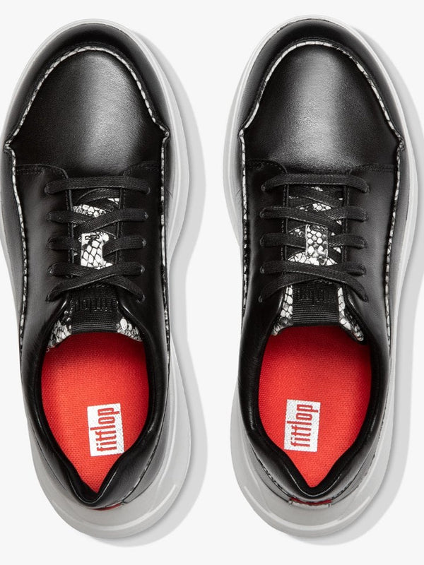 Freya Exotic Piping Black Mix Leather Trainers