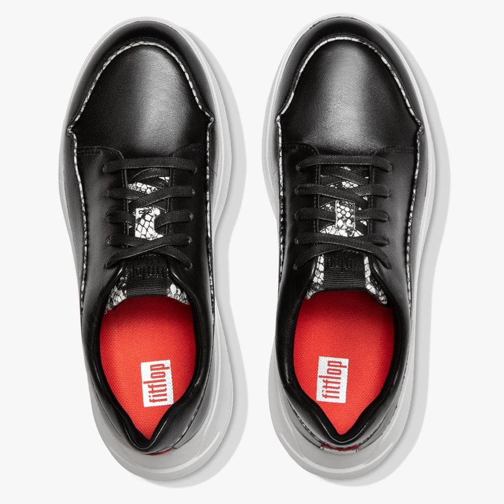 Freya Exotic Piping Black Mix Leather Trainers
